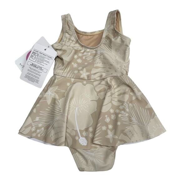 NWT Kortni Jeane Baby Skirted One-Piece Cream Tropics Size 9M - Picture 4 of 8